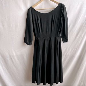 Vintage Beautiful Homemade Black Full Skirt Dress.